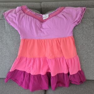 Hanna Andersson Pink and Purple Dress 120 (6-7 Years)